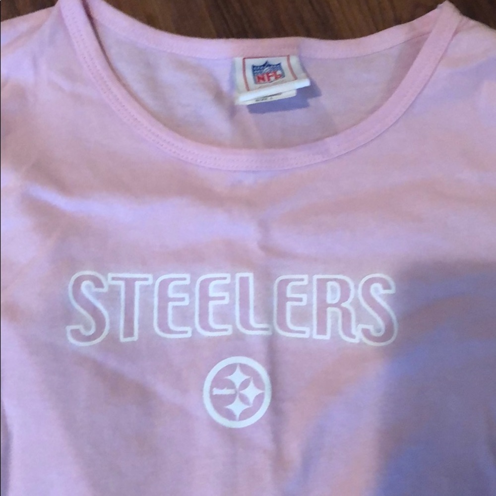 Pink steeler t shirt sz  L